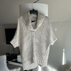 Jones New York gray silver cowl neck sweater size M